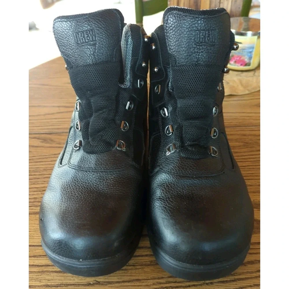 Drew Mens Rockford Black Tumbled Leather Boots Comfort Waterproof Steel 13W Wide